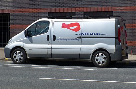 Mobius strip used as a logo on a van in Bristol, England