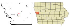 Monona County Iowa Incorporated and Unincorporated areas Turin Highlighted.svg