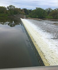 Fox river at Montgomery Dam in Montgomery, Illinois