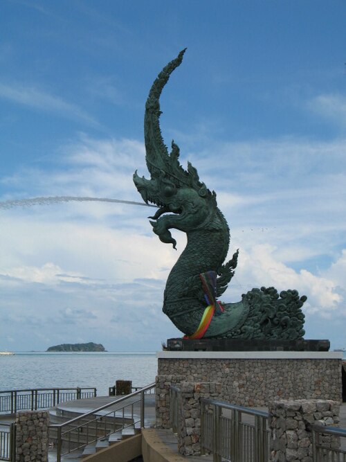 Naga Head at Song Thale Park, Laem Son On, Songkhla City.