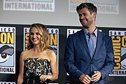 With Chris Hemsworth at the 2019 Comic-Con International (20 July 2019)