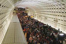 Navy Yard–Ballpark station after a Washington Nationals game