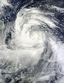 Tropical Storm Nesat intensifying off the Philippine coast on September 25 Nesat Sept 25 2011 0200z.jpg