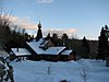 New Skete Monastery in the snow.