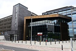 The entrance of the Arco building in the @TheDock complex in Kingston upon Hull.