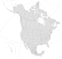 Mapa de entidades subnacionales de América del Norte.