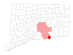 Location within Middlesex County, کنیکٹیکٹ