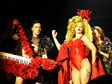 Gaga performing during her residency show at Roseland Ballroom, March 2014 P1010619 (13737972963).jpg