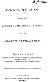 <i>Rights of Man</i> set of essays by Thomas Paine