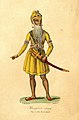 Painting of Maharaja Ranjeet Singh standing wearing chola