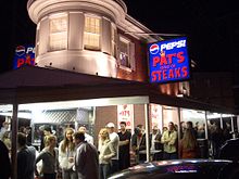 Late night diners crowded in front of Pat's Steaks PatsSteaks.jpg