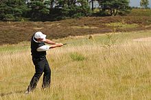 Lawrie comes out from the rough at the Scottish Hydro Challenge Paul lawrie in the rough.jpg