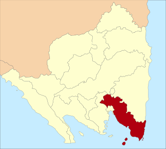 Peta genah Kabupatén Lampung Selatan ring Lampung