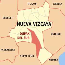 Dupax do Sul na Nova Vizcaya Coordenadas : 16°17'3"N, 121°5'30"E