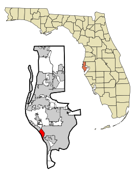 Pinellas County Florida Incorporated and Unincorporated areas Treasure Island Highlighted.svg