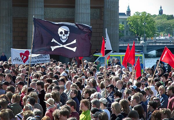 Demonstration in Sweden in support of file sharing, 2006