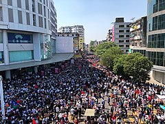 Manifestation à Rangoun.