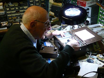 Baer working on a Brown Box reproduction in 2010