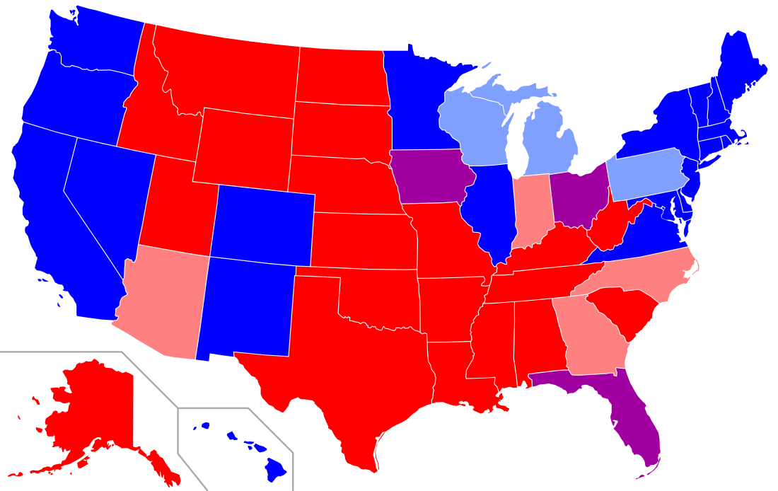 États rouges et États bleus