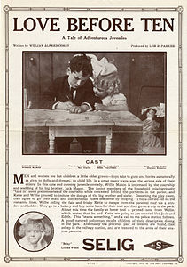 Dépliant de sortie pour L'AMOUR AVANT TEN, 1913.jpg