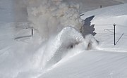 1. KWDampfschneeschleuder im Einsatz auf der Berninabahn