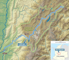 Bogota River and its drainage basin Rio Bogota map.png