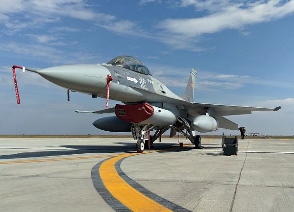 F-16 multi-role fighter at Fetești Air Base in October 2016.