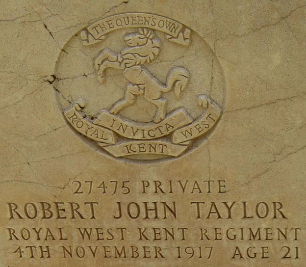 Headstone of a private, 4 November 1917.