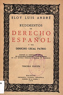 Rudimentos de derecho español, 1929.