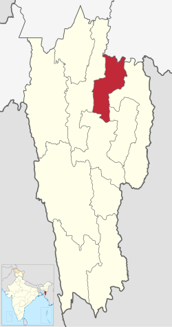 Location of Saitual district in Mizoram