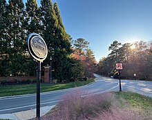 An entrance to the Salisbury suburb, which was established around the site of the Salisbury plantation. Salisbury suburb Virginia.jpg