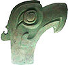 Sanxingdui Bronzener Greifvogelkopf