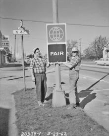 Seattle - World's Fair sign at 47th and Aurora, 1962 Seattle - Worlds Fair sign at 47th and Aurora, 1962.gif