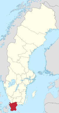 斯科讷省在瑞典的位置