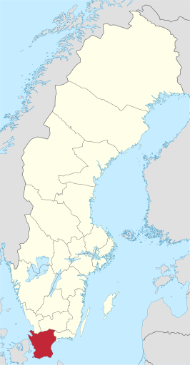 Kaart van Skåne län