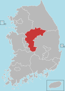 Lokasi Provinsi Chungcheong Utara
