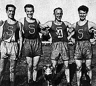 Jean Krombach (ganz rechts) – ausgeschieden als Fünfter des sechsten Vorlaufs