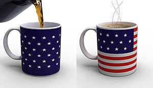 English: This mugs is covered in stars, until ...