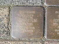 Stolperstein Moritz Rosenbaum, 1, Hauptstraße 9, Bromskirchen, Landkreis Waldeck-Frankenberg.jpg