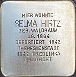 Stolperstein für Selma Hirtz