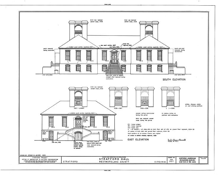 File:Stratford, State Route 214, Stratford Hall, Westmoreland County, VA HABS VA,97- ,4- (sheet 30 of 34).tif