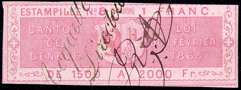 File:Switzerland Geneva 1865 revenue A2 1Fr - 20A.jpg