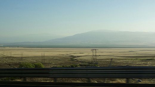 View of the Tehachapi Mountains from I-5 as it descends into the Central Valley