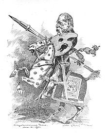 The Black-and-White Knight, by Linley Sambourne, Punch, 24 June 1893, a tribute to Tenniel