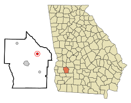Terrell County Georgia Incorporated and Unincorporated areas Bronwood Highlighted.svg