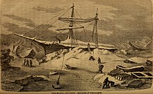 Hansa, crushed in the pack ice The frozen zone and its explorers; a comprehensive record of voyages, travels, discoveries, adventures and whale-fishing in the Arctic regions for one thousand years (1874) (14769450064).jpg