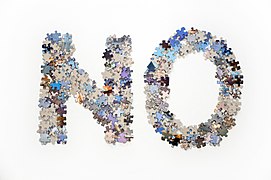 The word no made from jigsaw puzzle pieces - Flickr horiavarlan.jpg