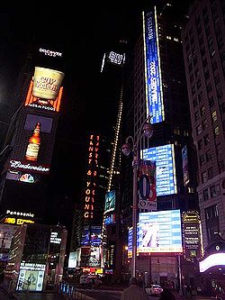 Times Square is home to many of the country's TV studios, as well as the heart of New York's theater district. Timessquare.jpg