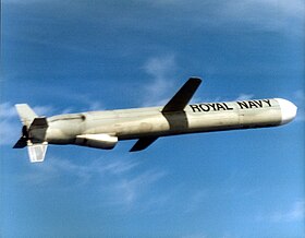 Tomahawk Land Attack Missile ( Cruise Missile) (TLAM) flying through the air. 12-04-2000 MOD 45138116.jpg