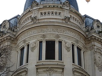 Art Nouveau windows of the Former Chamber of Commerce Building in Grenoble (France)